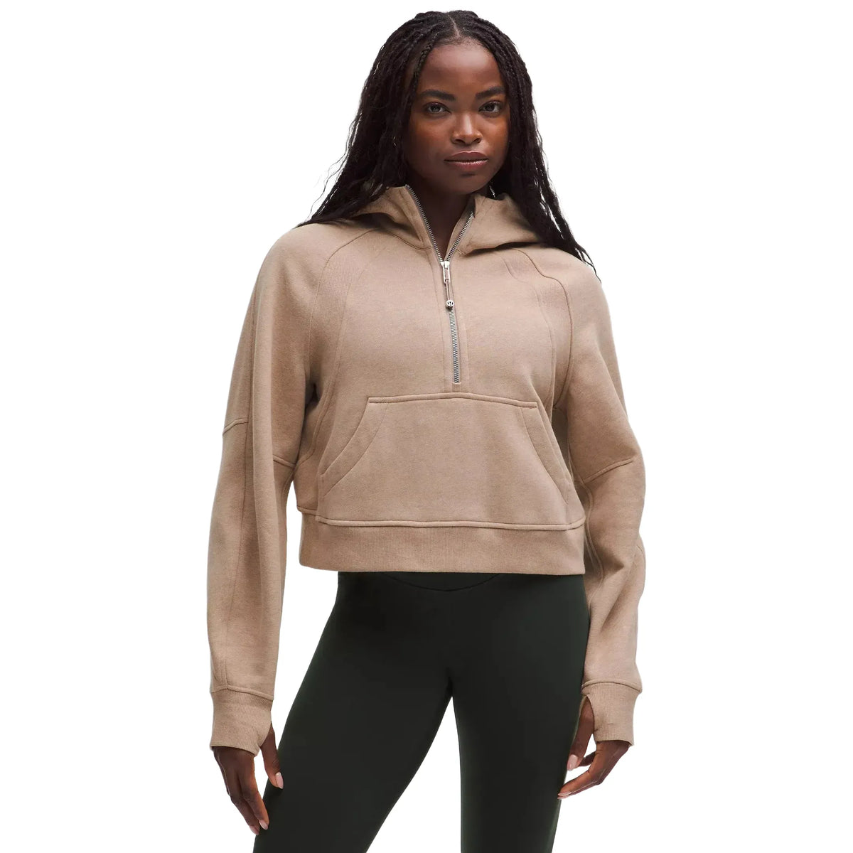 Lululemon Women's Scuba Oversized Half-Zip Hoodie in Heathered Nutmeg