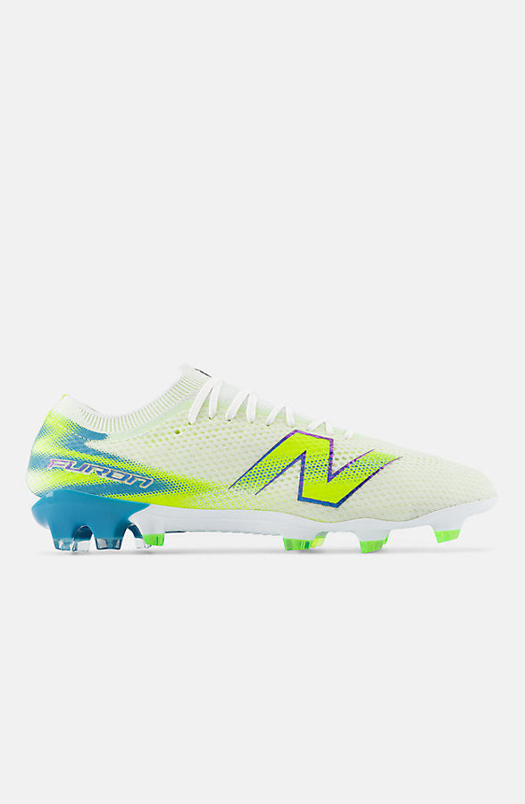 New Balance Men's Furon Pro FG V9 Boots - White/Alkaline Green